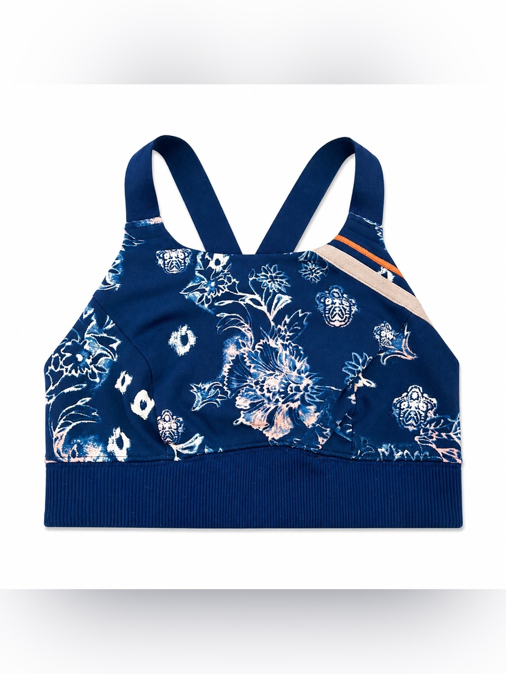 Free People Movement Floral Sports Bra Blue Adjustable Straps women size XS
